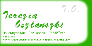 terezia oszlanszki business card